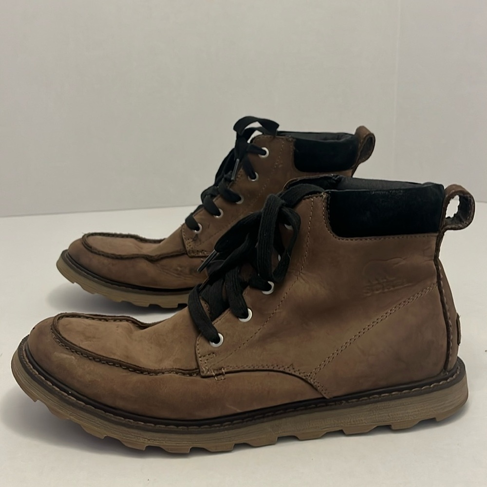 Sorel Madson Moc Toe Boots Men's US 10 Brown Waterproof Lace Up